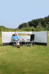Breeze Plus 3 Panel 140x500cm Windbreak Silver/Black