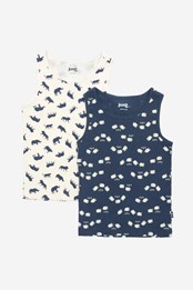 Counting Sheep Kids Organic Cotton Vests 2-Pack Multi