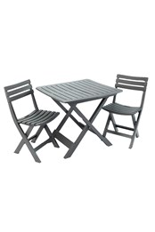 Outdoor 3pc Folding Camping Dining Set Furniture Dark Grey Anthracite