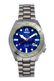 Atlantic Abalone Bracelet Watch with Date Blue