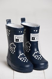 Kids Colour Changing Winter Wellies Navy