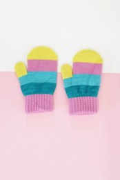 Toddler Striped Mittens Pastel