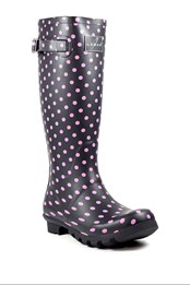 Womens Rubber Spot Wellington Boots Blue
