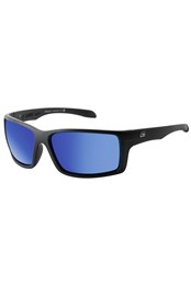 Knuckle Unisex Sunglasses Black/Blue Mirror Polarized