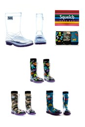 Junior Transparent Welly Boots and Socks Package