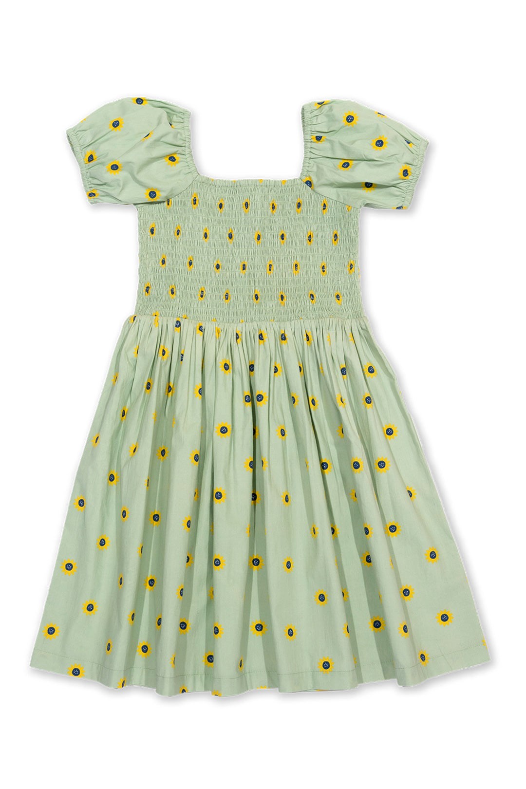 Sunflower Dot Kids Organic Cotton Shirred Dress -