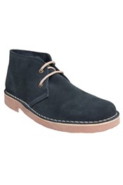 Mens Real Suede Unlined Desert Boots Navy