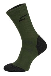 Cushioned Heel & Toe Bamboo Hiking Socks Khaki Green/Black