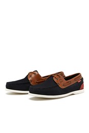 Galley II Mens Leather Boat Shoes Navy/Tan