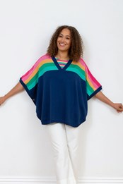 Poole Womens Knit Poncho Navy