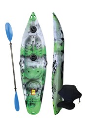Deluxe Sit on Top Kayak with Paddle and Backrest Green/White/Black