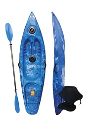Deluxe Sit on Top Kayak with Paddle and Backrest Blue/White