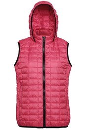 Honeycomb Womens Hooded Gilet Red