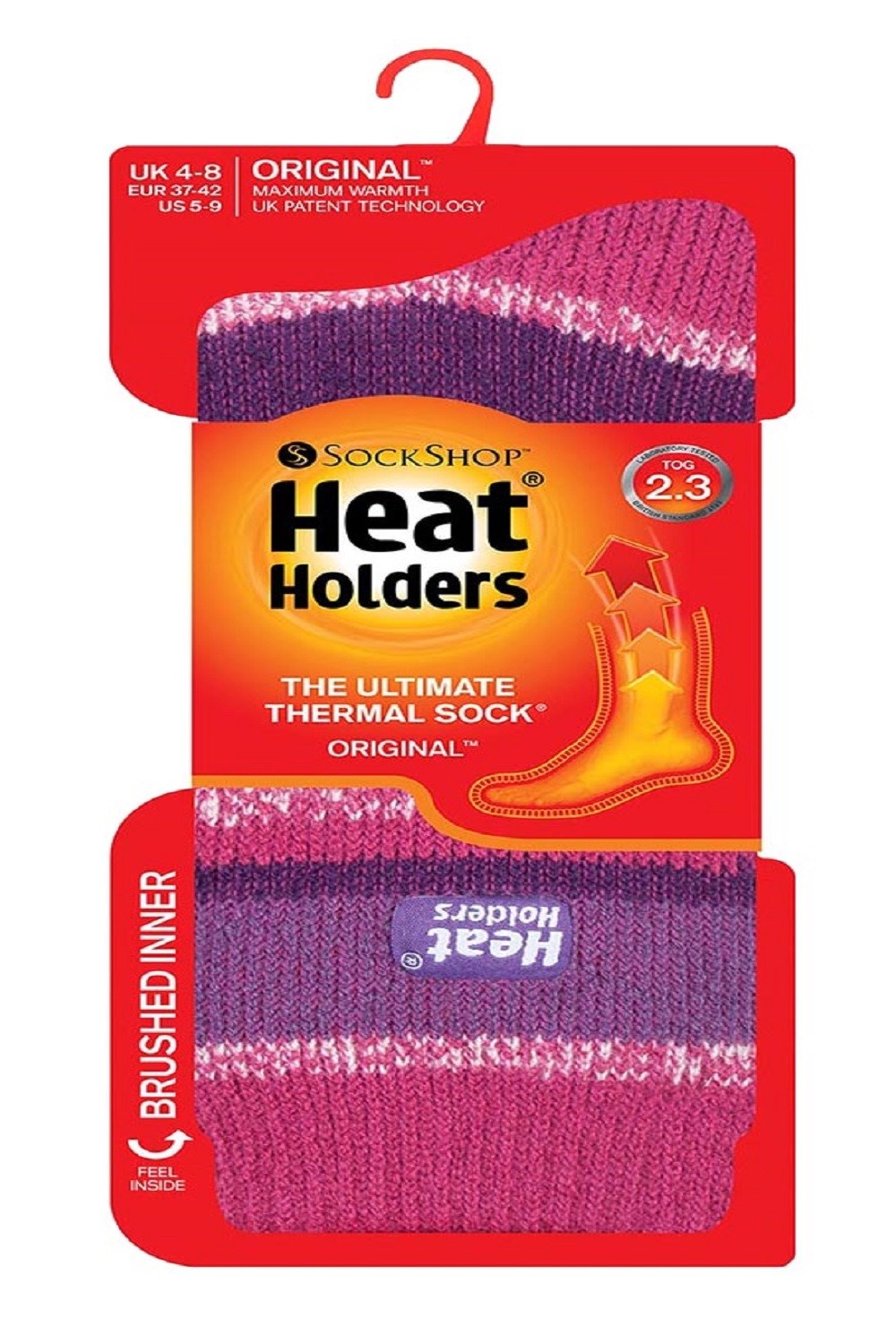 Heat Holders Thermal Pink Slipper Socks x 2 