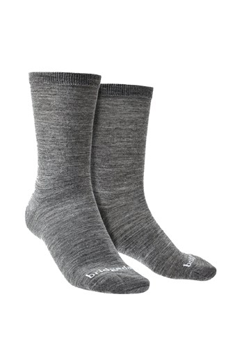 Unisex Liner Base Layer Thermal Boot Socks 2-Pack Grey