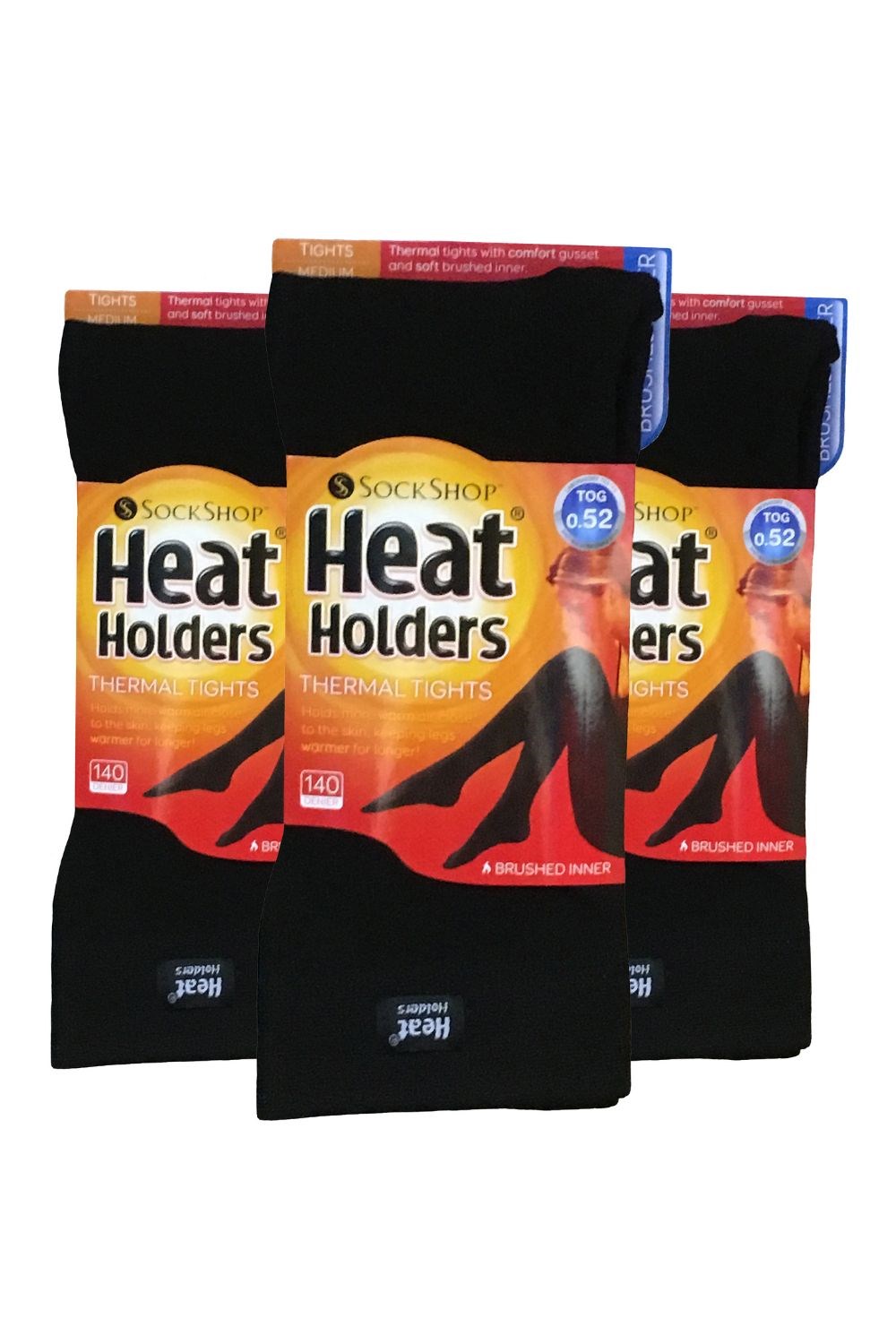 Pack of Heat Holders 140 denier Thermal Tights with brushed inner