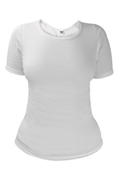 Womens Short Sleeved Thermal Top White