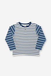 Grandad Baby/Kids Organic Cotton Top Navy Blue