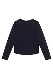 Kids Long Sleeve Merino Top Midnight Blue