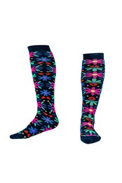 3 in 1 Welly, Hiking and Ski Socks Mexican Flower