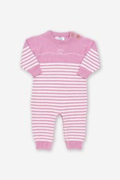 Sweetheart Baby Knit Romper Pink