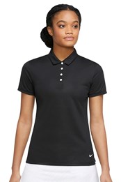 Victory Womens Dri-FIT Solid Polo Shirt Black/White