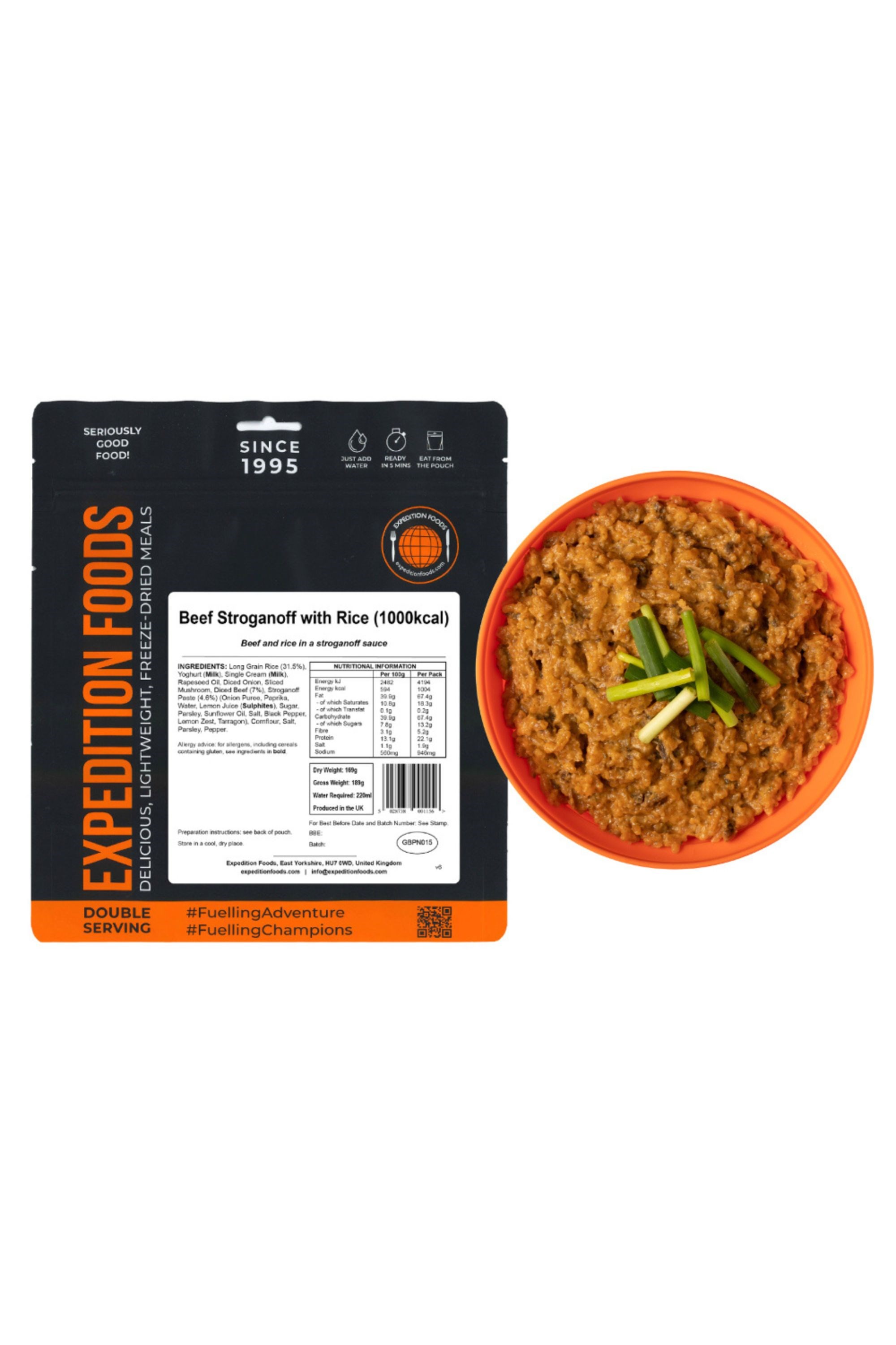 Beef Stroganoff with Rice Camping Food (1000kcal) - from Expedition ...