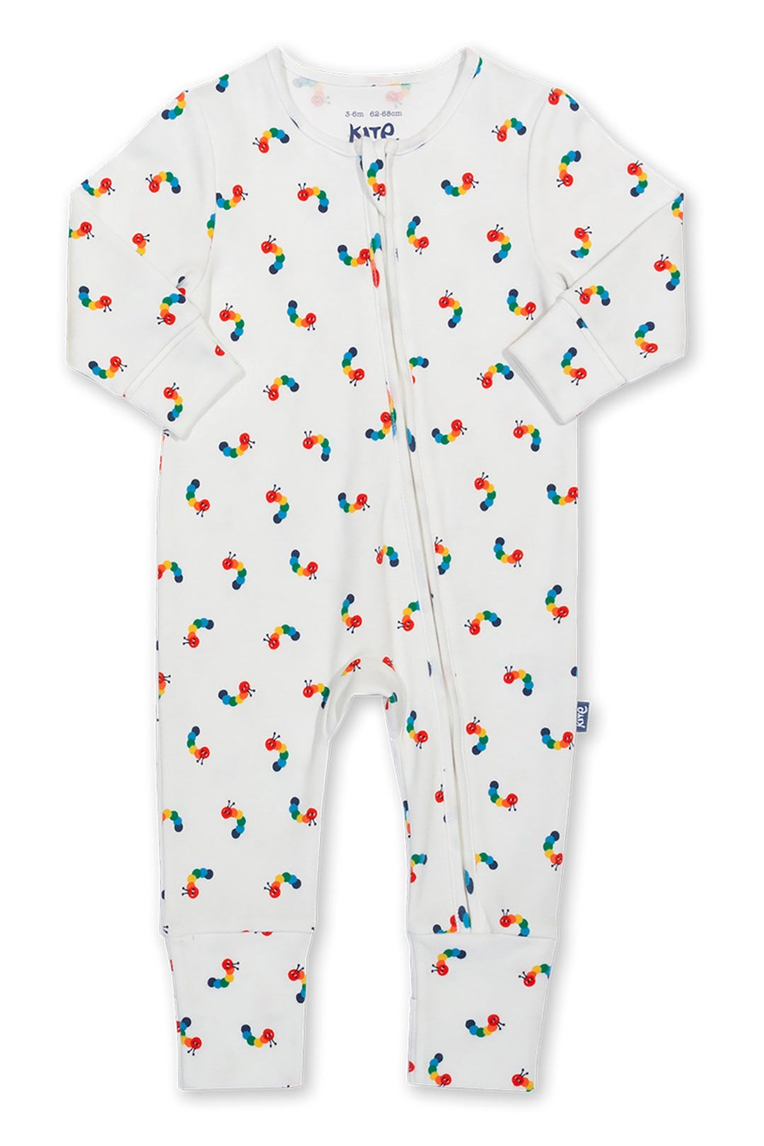Rainbow Caterpillar Baby Organic Cotton Sleepsuit -