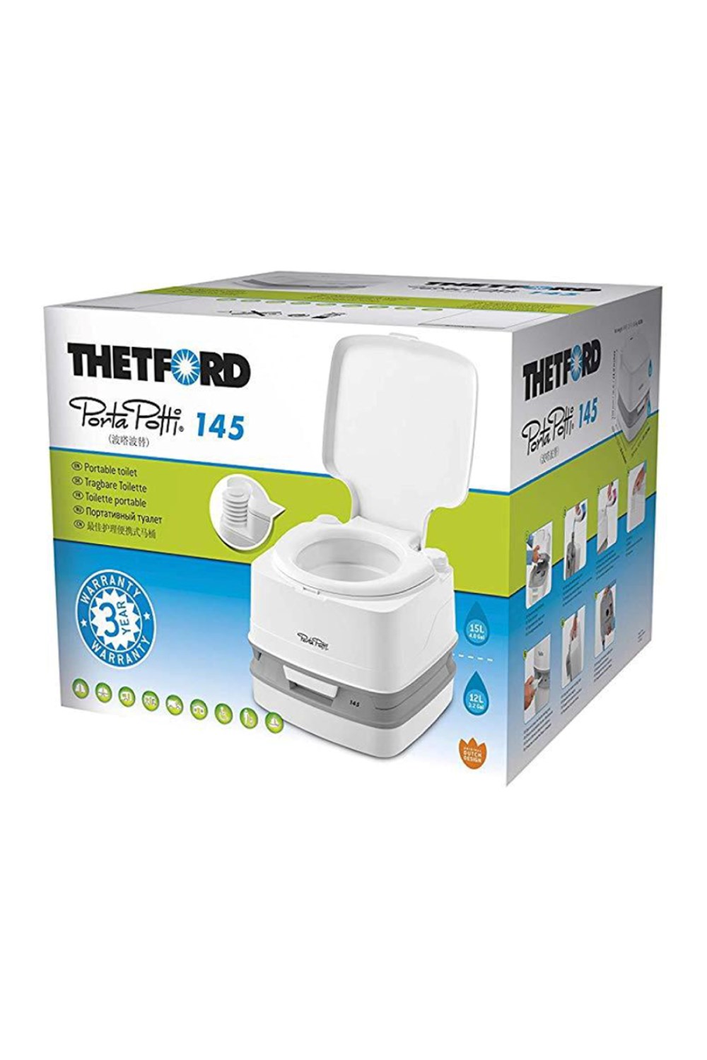 THETFORD Porta Potti 145 ポータブルトイレ 145 Porta Potti Camping Toilet | Mountain Warehouse GB
