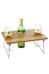 Portable Foldaway Bamboo Wine & Drinks Table