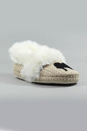 Cookie Womens Faux Fur Lined Slippers Beige