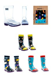 Mini Transparent Welly Boots and Sock Package Transparent