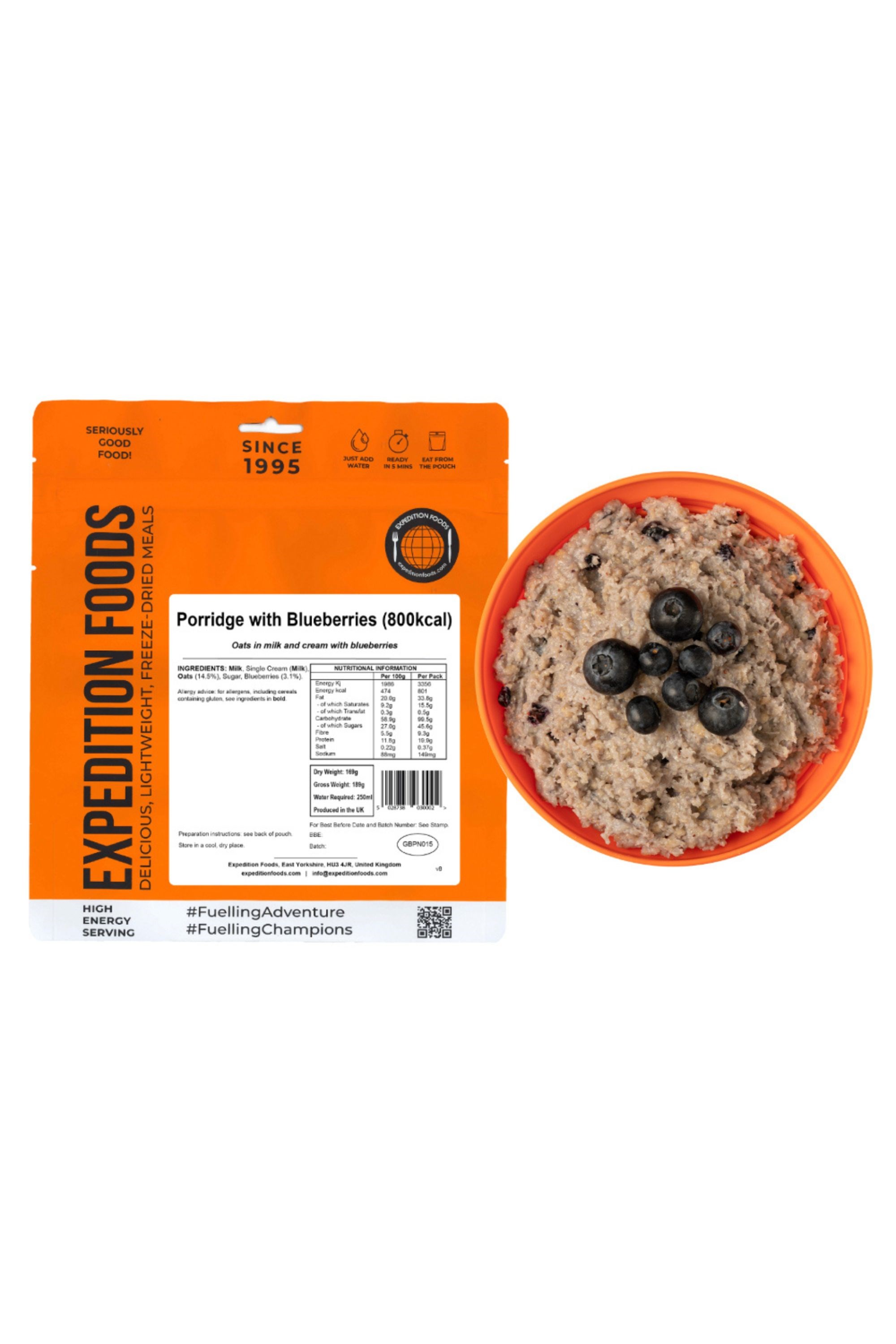 Porridge with Blueberries (800kcal) -
