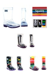 Mini Transparent Welly Boots and Socks Package