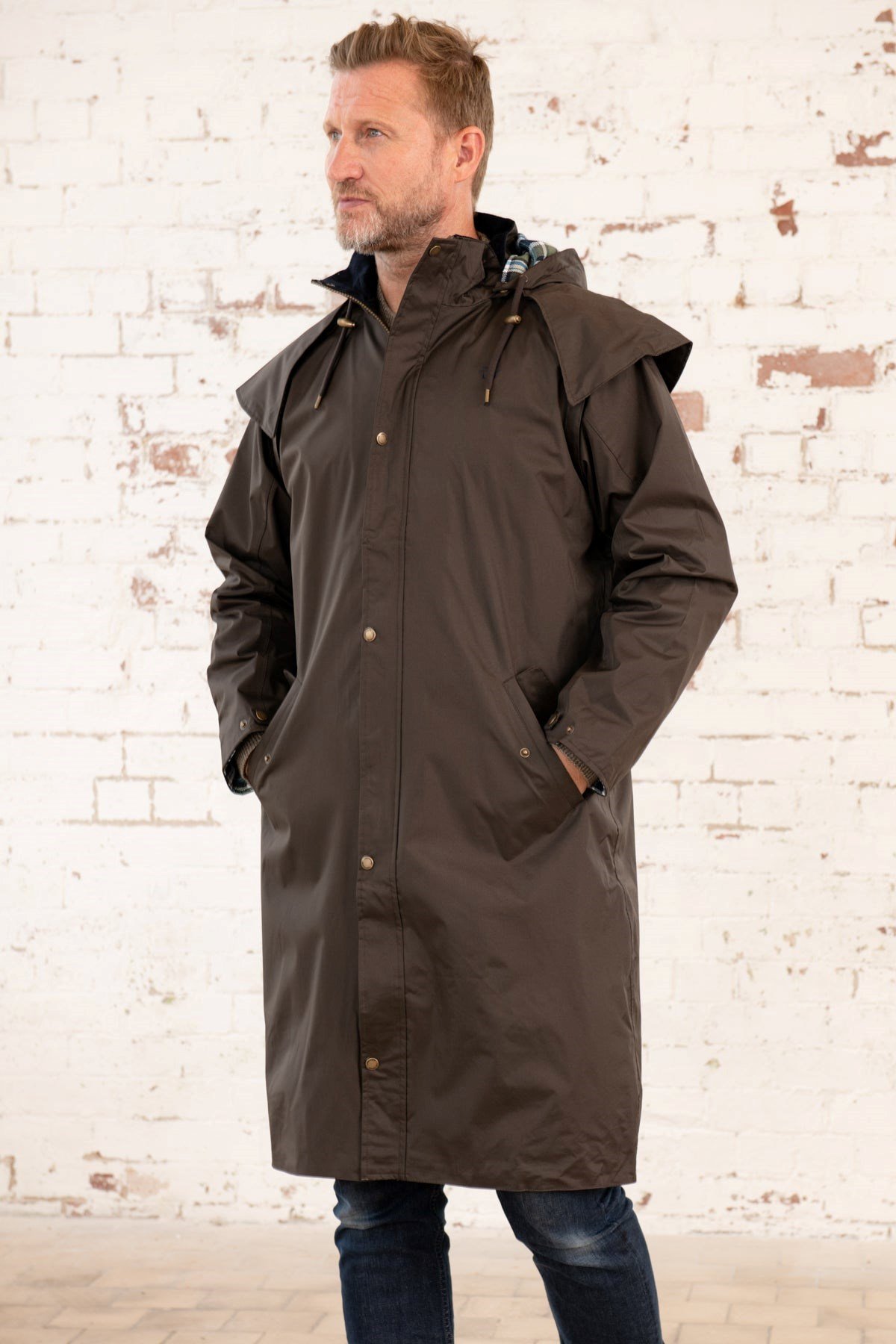 Mens rain trench sale coat with hood