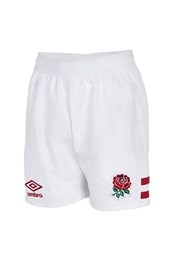 England Rugby 22/23 Kids Home Shorts White/Claret Red
