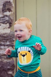 Frankie The Lion Baby/Toddler Long Sleeve Top Teal/Yellow