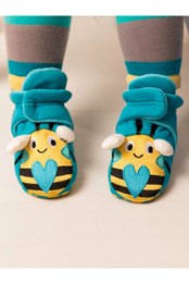 Buzzy Bee Baby Booties Teal/Yellow/Black