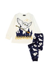 Hedwig Kids Long Fleece Pyjama Set Off White/Navy
