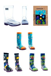 Kids Transparent Welly Boots and Socks Package Transparent