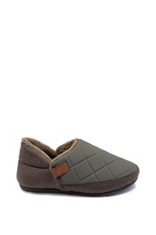 Oliver Mens Quilted Closed Back Slipper Khaki