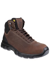 Condor Mid Lace Up Mens Leather Safety Boots Brown