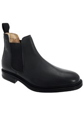 Mens Leather Gusset Boots Black