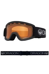 Lil D Kids Snow Goggles for Ages 5-10 Charcoal/Amber