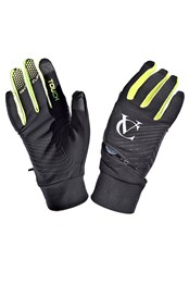 Touchscreen Windproof Gloves with Zip BLACK