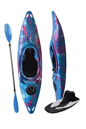 White Water Tourer Kayak with Paddle & Spraydeck Blue/Purple/White