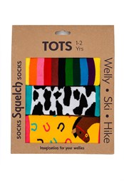 Set of 3 Tots Welly Socks in a Gift Box Mulitcoloured