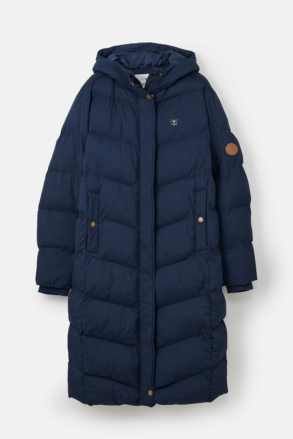 Navy long padded coat womens sale