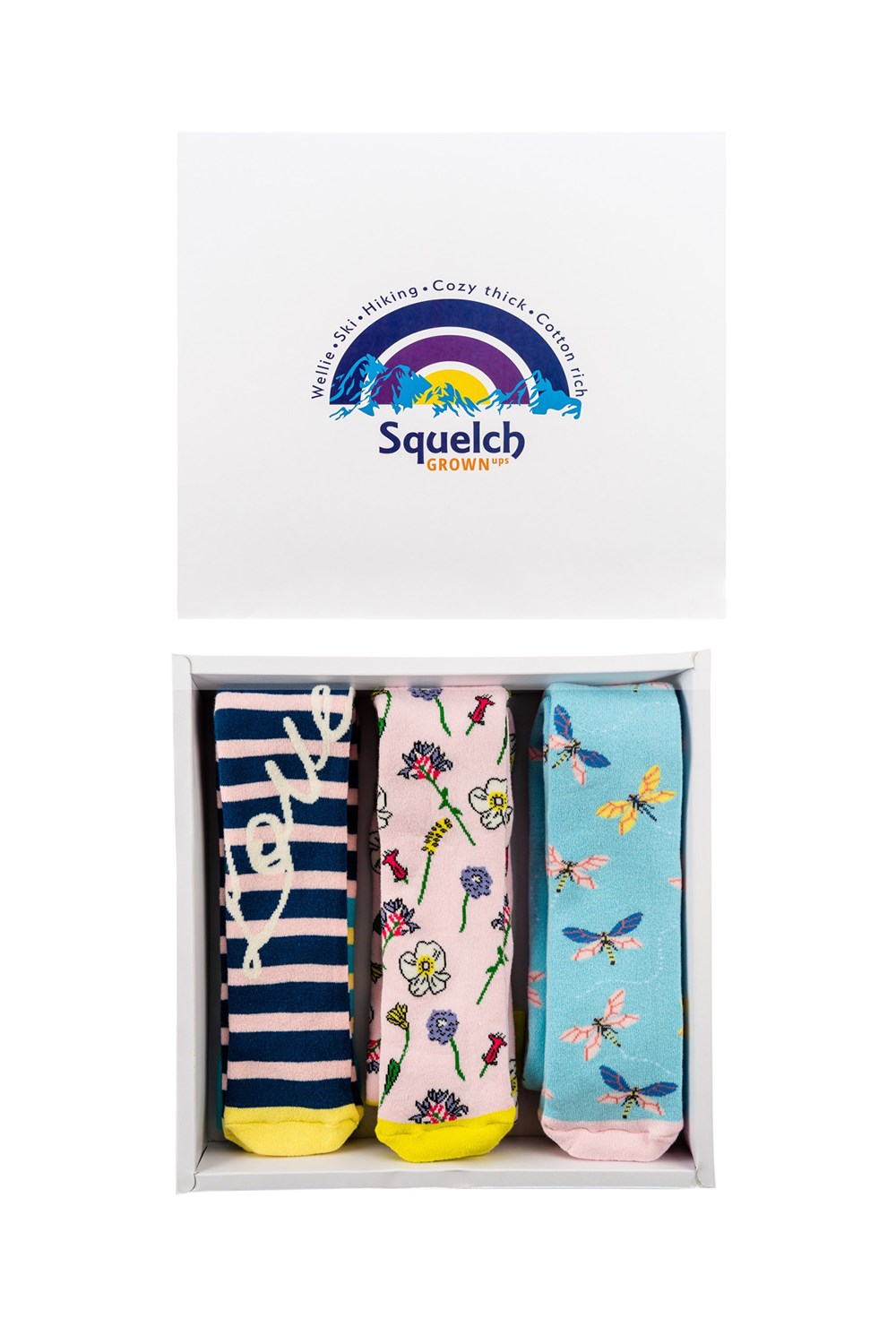 Womens Set of Three Socks in a Gift Box -