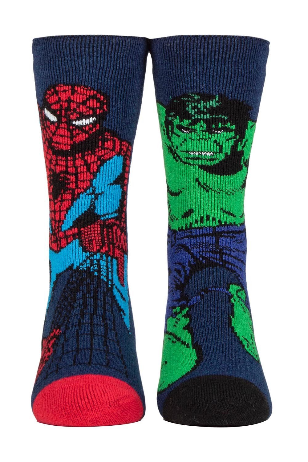 Mens Lite Thermal Hulk and Spiderman Socks